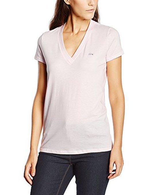 拉科斯特 LACOSTE V领 女士短袖T恤
