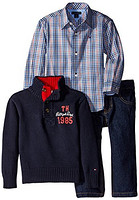 限2T码：TOMMY HILFIGER 男童衬衫毛衣3件套