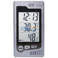 移动端：CEM 华盛昌 DT-322 多功能温湿度计室内台式表（灰色）