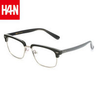 HAN 汉代 板材金属光学眼镜架 HD49160+1.60非球面树脂镜片