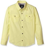 凑单品，限尺码：Calvin Klein Horizontal Stripe Chambray 男大童衬衫