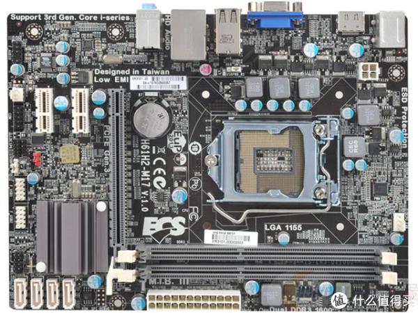 ECS 精英 H61H2-M17 台式机主板（H61，全固态，VGA+HDMI接口）