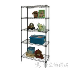 爵鼎家 5MP3055150B 碳钢烤黑漆时尚五层收纳置物层架 黑色