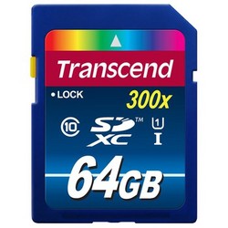 新低价：Transcend 创见 SDXC 64GB 存储卡（300x、Class10、UHS-I）