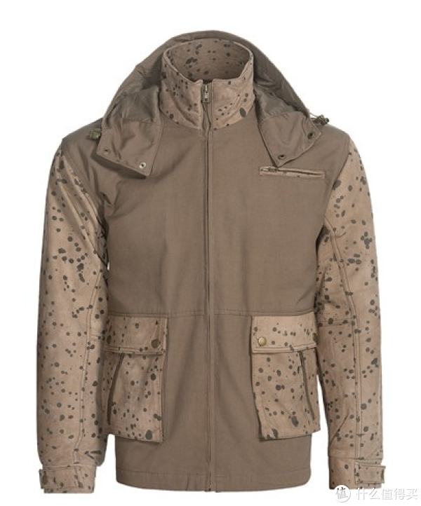 大码福利:Canvas Jacket 男款帆布皮革拼接外套