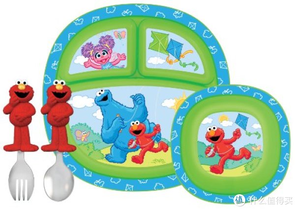 凑单品:Munchkin 麦肯齐 Sesame Street Dining Set 芝麻街 儿童餐具套装