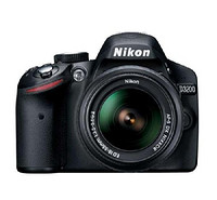 Nikon 尼康 D3200 单反数码相机 AF-S DX 18-55mm f/3.5-5.6G ED II 尼克尔镜头套机 (黑色)