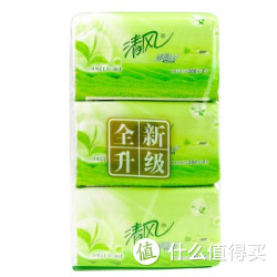 清风 抽取式面纸 绿茶茉香 200抽3包装 迷你型
