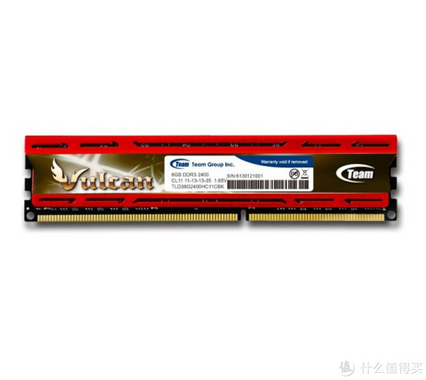 限华东：Team 十铨 Vulcan系列 DDR3 2400 8G 台式机内存