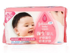 凑单品：Johnson &amp; Johnson  强生 婴儿护肤湿巾倍柔护肤 （有香型， 80片） 