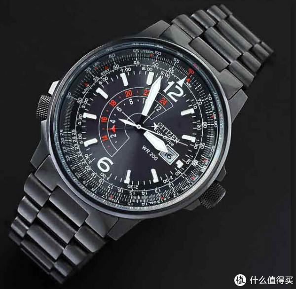 再降价:CITIZEN 西铁城 天空系列 BJ7019-62E 飞行司令黑钢手表