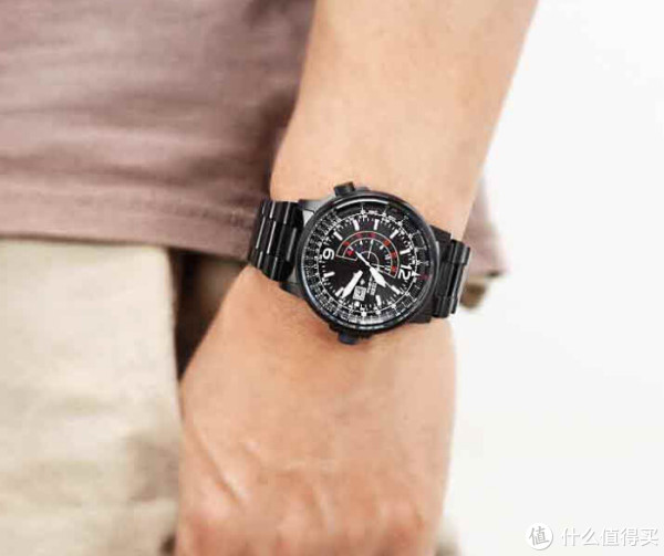 再降价:CITIZEN 西铁城 天空系列 BJ7019-62E 飞行司令黑钢手表