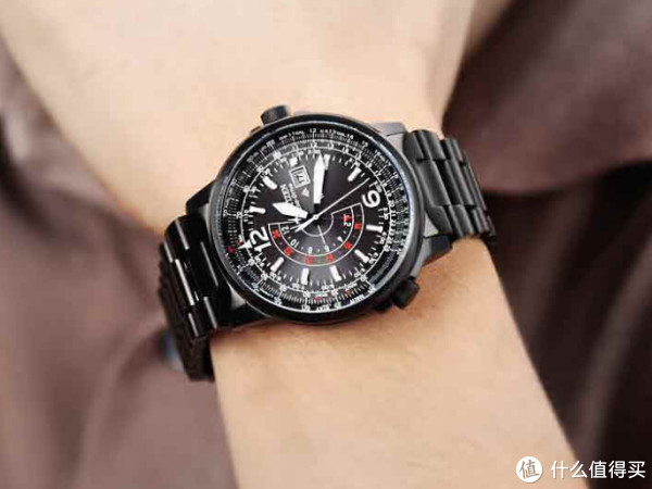 再降价:CITIZEN 西铁城 天空系列 BJ7019-62E 飞行司令黑钢手表