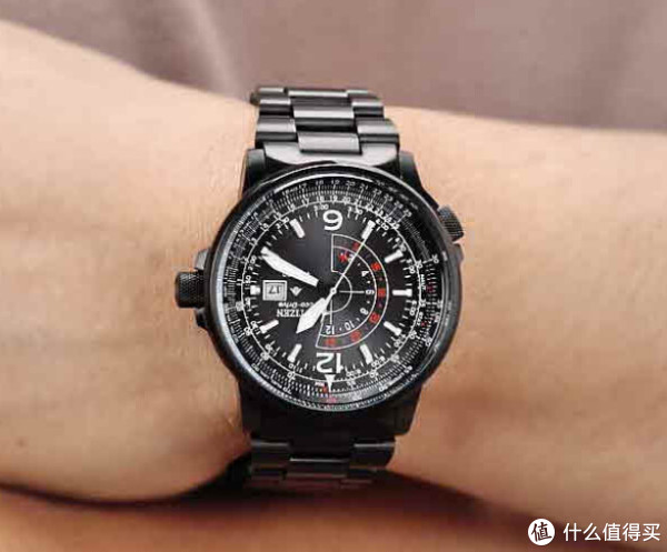 再降价:CITIZEN 西铁城 天空系列 BJ7019-62E 飞行司令黑钢手表