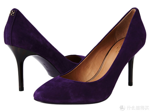 COACH 寇驰 Nala Deep Plum Kid Suede 女士真皮高跟鞋