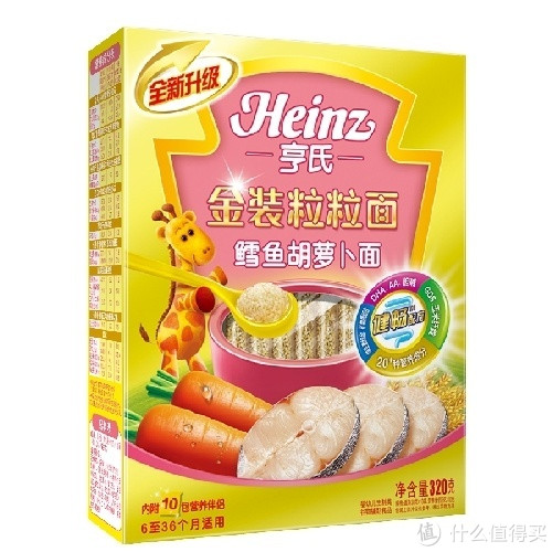 八哥价，限华北：Heinz 亨氏 金装鳕鱼胡萝卜粒粒面 320g（6个月以上）