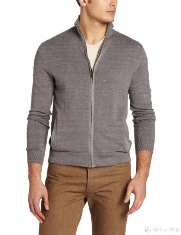 Kenneth Cole Space-Dye Full Zip  男款立领开衫
