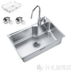 MOEN 摩恩 304  不锈钢加厚单槽 送角阀2个