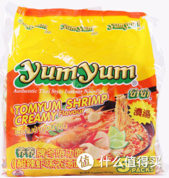 限华东：yumyum 养养 冬荫功面 酸辣虾味浓汤面 70g*5（进口）