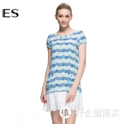 ES 艾格 13032201147 条纹印花短袖连衣裙