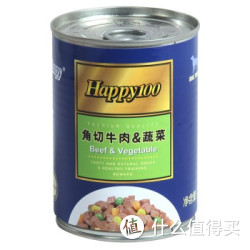 Wanpy 顽皮 happy100系列 狗用 角切牛肉蔬菜罐头  375g*12罐