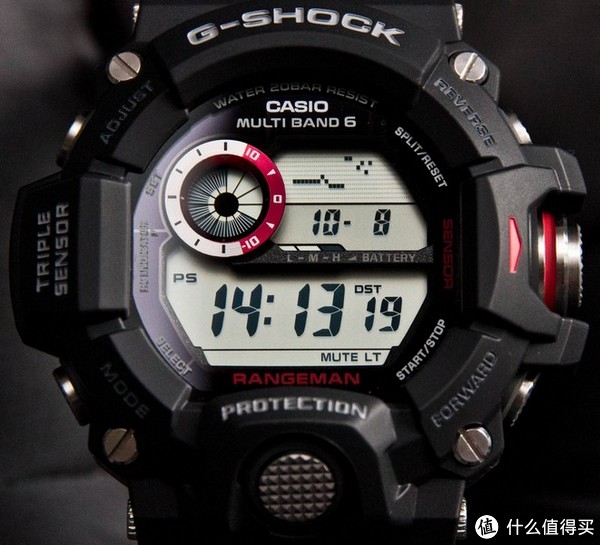 CASIO 卡西欧 G-SHOCK 男款运动腕表 GW-9400-1PR（光动能、电波、三重感应器、200M防水）