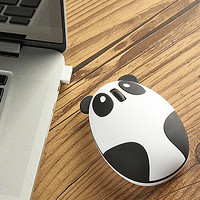 IPANDA 创意USB熊猫鼠标 可充电无线鼠标 磨砂白色