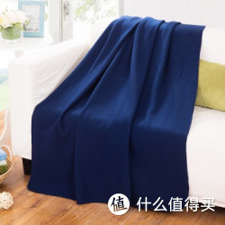 COZZY 蔻姿 炫彩加厚摇粒绒 休闲毯 海军蓝
