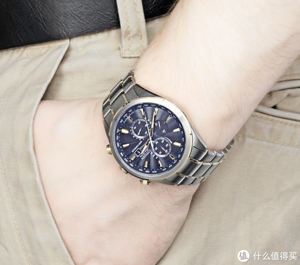 CITIZEN 西铁城 Eco-Drive Chrono AT8014-57E 男款光动能计时腕表(6局电波、世界时间)