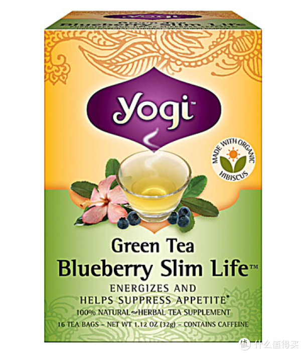 凑单品:yogi Green Tea Blueberry Slim Life 有机蓝莓味绿茶纤体茶 16袋