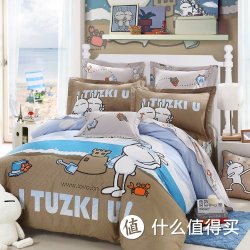 LOVO 罗孚 VAY3121 全棉斜纹双人四件套兔斯基海滩度假200*230cm(1.5米床)