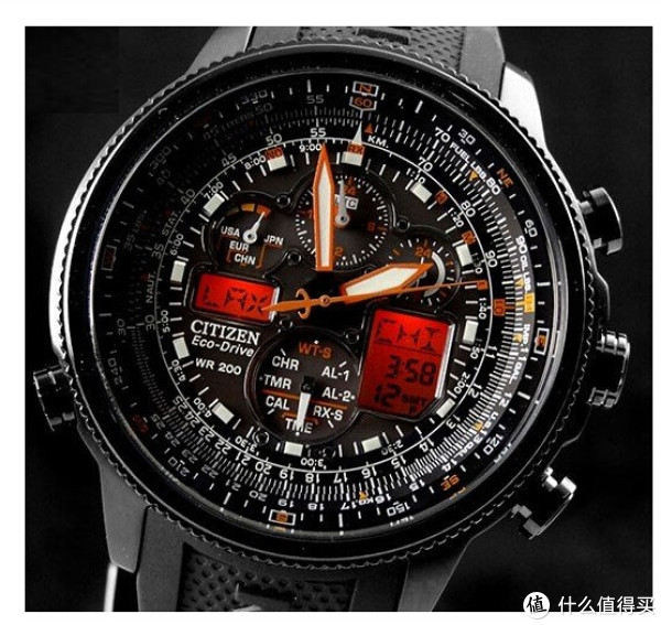 CITIZEN 西铁城 Navihawk A-T JY8035-04E 男款光动能腕表(5局电波、双显、计时)