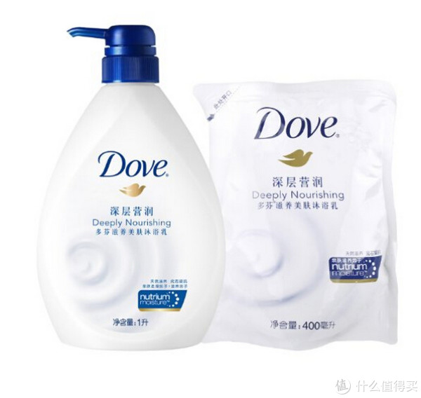 DOVE 多芬 沐浴乳清透水润1L+乳木果和香草300ml