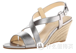 Cole Haan Taylor Wedge Sandal 女款真皮坡跟凉鞋 银色