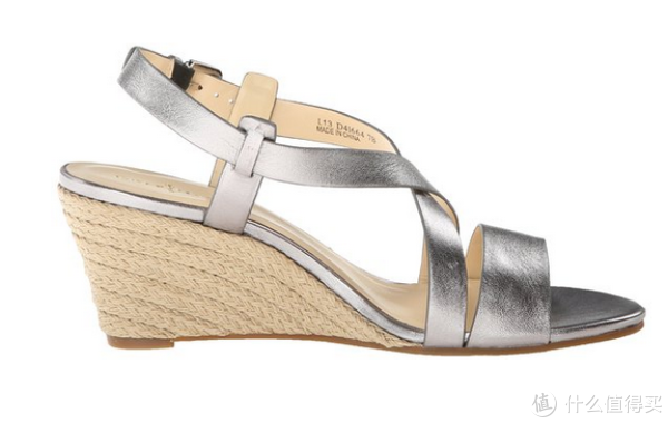 Cole Haan Taylor Wedge Sandal 女款真皮坡跟凉鞋 银色