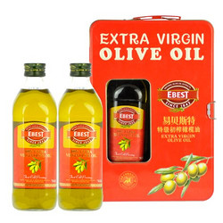 双重优惠：EBEST 易贝斯特 特级初榨橄榄油礼盒装750ml*2+伯爵 特级初榨橄榄油 125ml*4