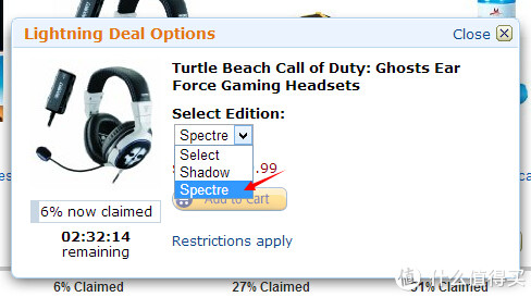 新低价：TURTLE BEACH 乌龟海岸 Call of Duty 使命召唤特别版 游戏耳机