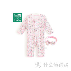 dangdang baby DGBWA3240 全棉全印花长袖连脚爬服（赠发箍） 粉色 59cm
