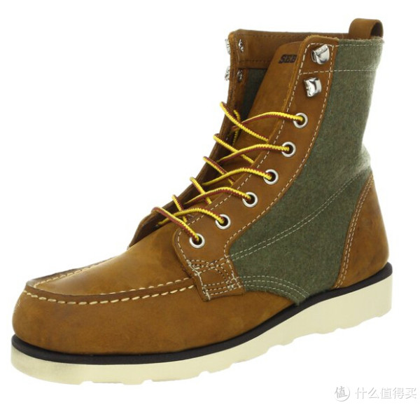 Sebago  Stockton 男士真皮羊毛拼接短靴