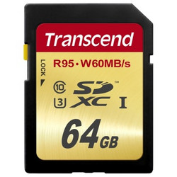 再特价：Transcend 创见 64GB SDXC UHS-I U3 存储卡（读90/写60）