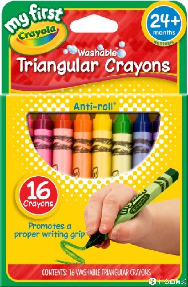 凑单品:Crayola 绘儿乐 16色可水洗三角蜡笔