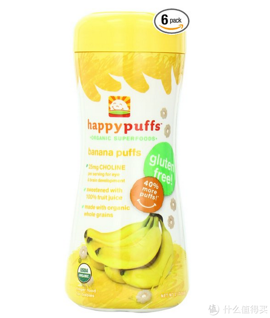 HAPPYBABY 禧贝 Organic Puffs 有机香蕉泡芙 60g*6瓶