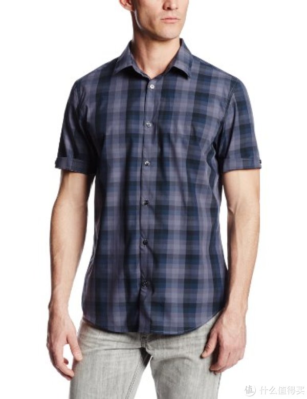 Calvin Klein Sportswear Ombre Check 男款全棉短袖衬衫