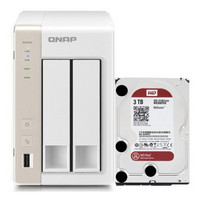 QNAP 威联通 TS-269H NAS 网络存储服务器（USB3.0、双盘位、2G）+3T红盘