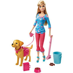 Barbie 芭比 BDH74 贪吃狗狗娃娃玩具+芭比泳镜