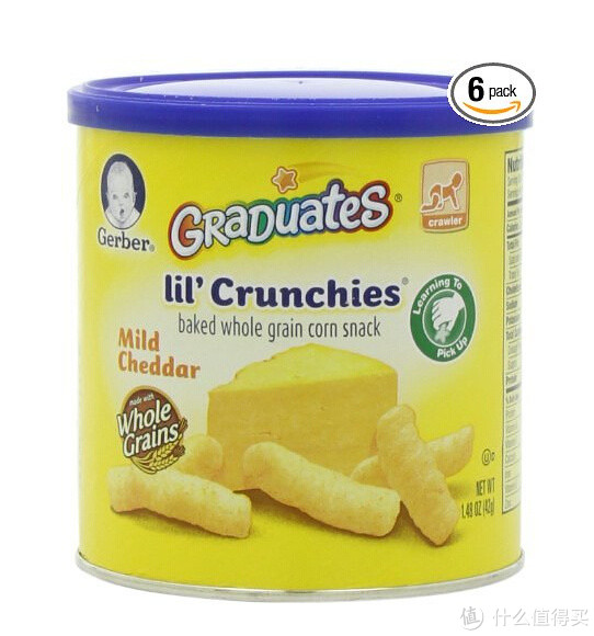 Gerber 嘉宝 Graduates Lil' Crunchies  Mild Cheddar 干酪泡芙条 42g*6罐