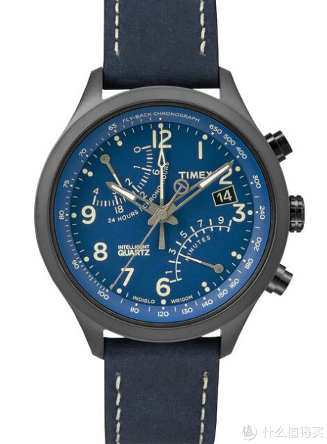 TIMEX 天美时 IQ Style系列 T2P381 男款时装腕表（飞返计时、蓝绿白三色）