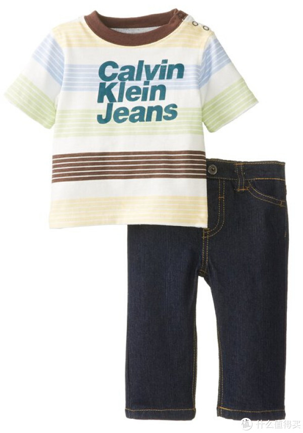 凑单品:Calvin Klein Newborn Stripes 男童套装