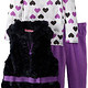 Young Hearts Little Girls' 3 Piece Heart Patterned Vest Pant Set  女童 三件套