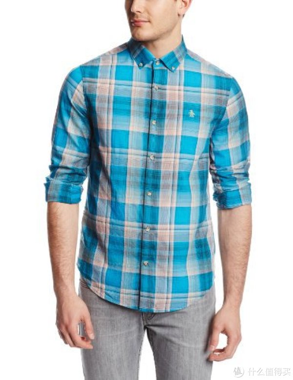 Original Penguin  Short Sleeve Plaid Woven 男士衬衫